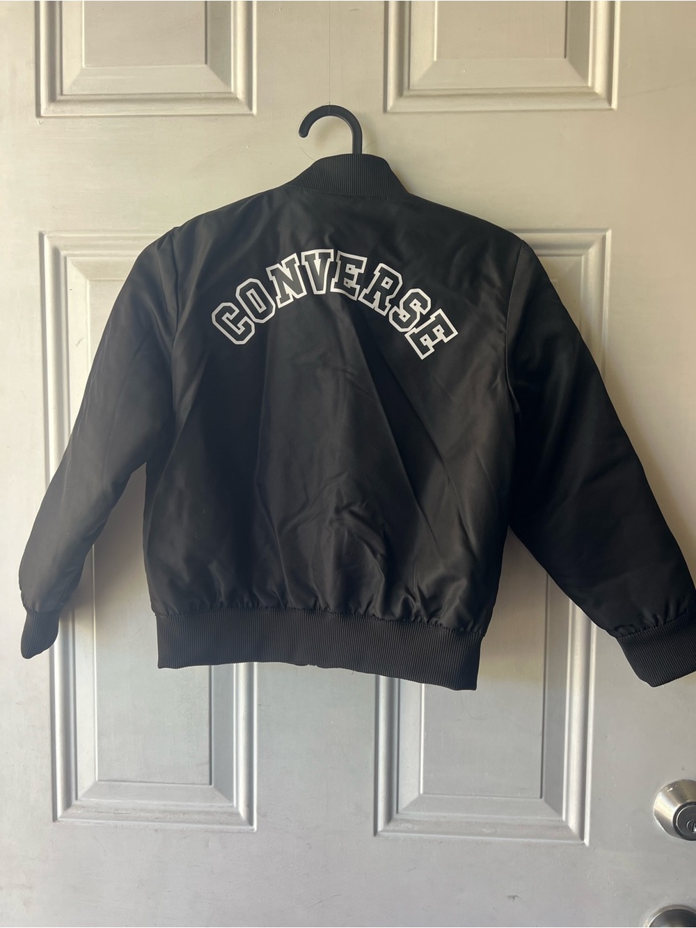 Converse Black Puffer Jacket with White Arch Logo